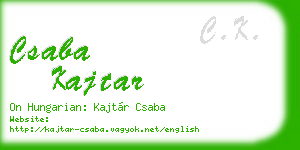 csaba kajtar business card